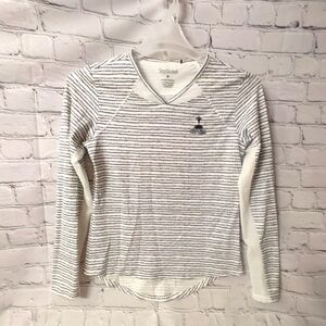 San Soleil V Neck Tennis Rashguard UV 50 Cooling Long Sleeve M Nautical Rope Pri